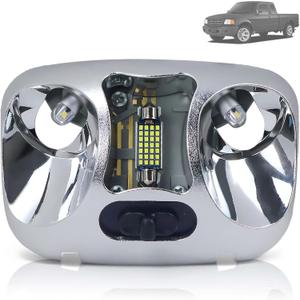 F37Z-13776-B Upgrade LED Cab Map Lamp Assembly Fit for Ford Ranger 1993-2004 Interior Roof Headliner Dome Map Light Lamp Ceiling Overhead Reading Lights Replace # F37Z13776B