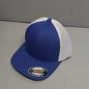Flexfit 6511 Fitted Mid-Profile Stretchable Mesh Panels Trucker Cap | Royal/White