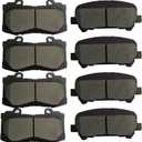 SIPAUTEC-Front & Rear Carbon Fiber Ceramic Brake Pads Compatible with Chevy Colorado GMC Canyon 2015-2020 | OEM Fitment | Low Noise | Dust Free | 8 Brake Pads