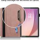 Flip Case for Samsung Galaxy Tab S11 2025 11 Inch(SM-X736B/SM-X730), PU Leather Folio Cover Multi-Angle Stand with Elastic Band & Card Holder-Rose Gold