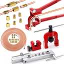 Tnisesm 3/16Inch Brake Line kit Include Copper-Plated Brake Lines with Fitting (16Pcs Fittings,2Pcs Unions+4Pcs Nut) Brake line Bender Single Flare Tool,Cutter 3/16Inch Brake line kit