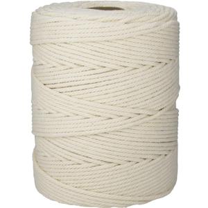 3mm872yards Macrame Cotton Cord, Soft 4 Strand Twisted 100% Natural Cotton for Handmade Wall Hanging, DIY, Craft Making, Knitting, Plant Hangers, Decorative Projects