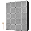 71 in. H x 57 in. W x 18.5 in. D Black Polypropylene Portable Closet with 20-Cubes