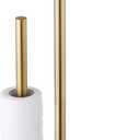 Free Standing Toilet Paper Roll Holder with Storage Reserve, Brushed Gold Toilet Paper Holder Stand with Shelf, Bathroom Tissue Dispenser Floor Stand, SUS304 Stainless Steel, SHUNLI