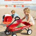 VEVOR 39 inch Pull Along Kids Wagon, Red Rolling Utility Cart Wagons for Kids, Cargo Wagon for Garden, Beach, Camping for Child Present