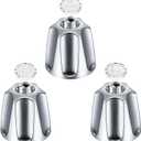 Dreyoo 3 Piece Metal Shower Knob Replacement Compatible with Price/Pfister Verve Tub Shower, Bathtub Faucet Handle Remodel Trim Kit Include 1 Hot 1 Cold 1 Diverter and 3 Screws(Polished Chrome)