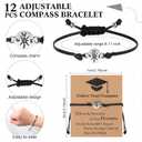 Tondiamo 48 Pcs Class of 2026 Graduation Gifts Include Keychain Compass Bracelets Organza Bags for College Seniors Graduation(Kraft Color)