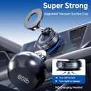 Vacuum Suction Cup Magnetic Phone Holder, Upgraded 360 Adjustable Magnetic Suction Cup Phone Mount for Car/Gym/Mirror/Smooth Surface, for iPhone, Android Smartphones(Black)