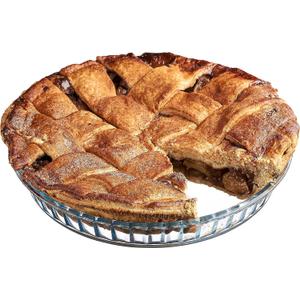 Simax Glass Pie Pan, 11 Inch Round Pie Plate, Glass Baking Dish, Fluted Pie Holder, Oven Safe Tray, Borosilicate Glass