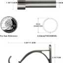 1-Inch Diameter Curtain Rod, Adjustable Rod Set with Premium Aluminum Brackets and Finials, Single Heavy-Duty Curtain Rods for Windows (Matte Brushed Grey, 48-86")