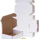 RLAVBL 10 Pack 7x5x2 Small Shipping Boxes, White Corrugated Cardboard Box for Packing, Mailing, Business
