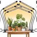 3 Heads Plant Lights for Indoor Growing, 2 Pack Grow Lights for Seed Starting, Full Spectrum Clip Grow Lamps with Auto ON & Off Timer 3/9/12H, 3 Switch Modes, 10 Dimming for Houseplants