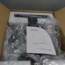 SANODESK Medical Adjustable Overbed Bedside Table with Casters 90 Tilt Top Pneumatic Mobile Rolling Laptop Computer Standing Desk Cart with Tray, Hospital and Home Use(27.6" W x 15.7" D, Black) (Small)