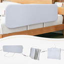 Q-MIULIKE Baby Bed Rail for Toddlers Portable Foldable 27 Height Adjustable Travel Toddler Bed Rails Easy to Install Suitable for Full King Queen Twin Bed Sizes (Grey 47 Inch, 1 Piece)