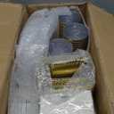 Fijinhom 350pcs Gold Plastic Plates, Elegant Disposable Dinnerware Set, 125 Pieces, White and Gold, Plates, Cups, Cutlery and Napkins (Gold, 50 Guests)