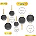 Gold Titanium Cookware set,Hammered Titanium pans for cooking with Lids, 10PC