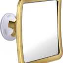 MIRRORVANA Fogless Shower Mirror for Shaving with Improved Suction and 360 Swivel - Unbreakable Fog Free Mirror for Men and Women - 6.3" x 6.3" (Gold)