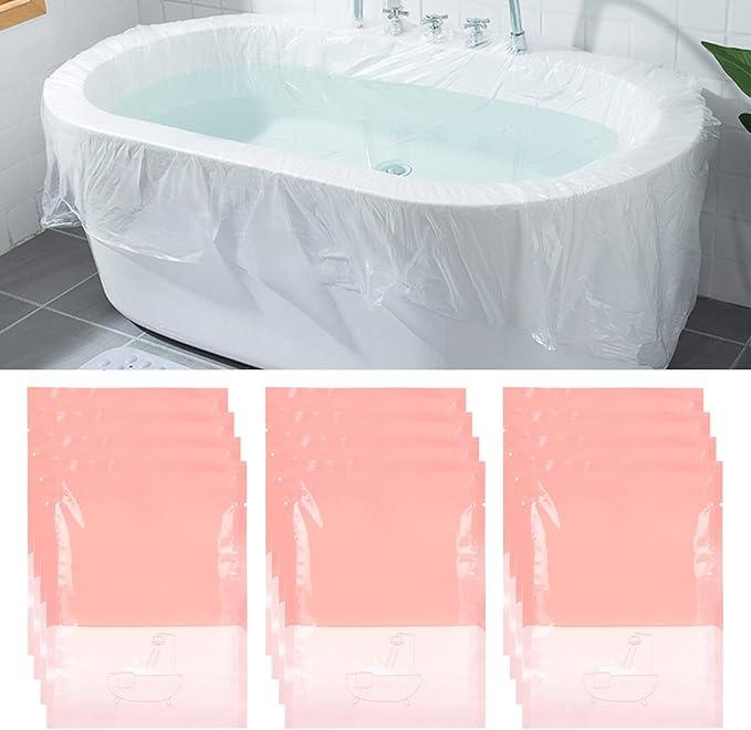 Tbestmax 12 Pack Disposable Bathtub Cover Liners, Large Bath Tub Liner for Salon, Household and Hotel (102 x47 inch)