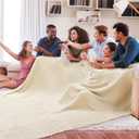 Bedsure Cooling Cotton Waffle Oversized King Blanket - Lightweight Breathable Blanket of Rayon Derived from Bamboo for Hot Sleepers, Natural, 120x96 Inches