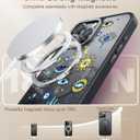 FUNMIKO for iPhone 16 Pro Max Case with Privacy Screen Protector, Wireless Charging Compatible, Shockproof Translucent Matte Cover - Cute Floral Design Phone Case for Women Girls - Charming Eyes