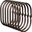 Bathway Shower Curtain Rings, Shower Curtain Hooks Bronze Curtain Rings 12 Pcs Anti-Drop Shower Rings for Curtain, Metal Shower Curtain Rings Rust Proof, Shower Hooks for Shower Curtain Rod