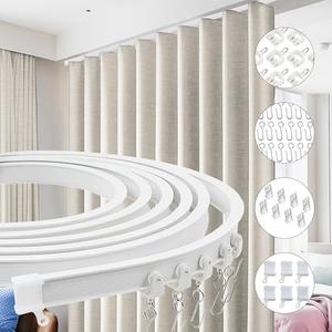 Room Divider Curtains with Flexible Track, 95% Blackout Heavy Ceiling Curtains, Noise-Reducing Privacy Room Divider, Easy Installation for Windows, Ceiling Curtain Track, (3M Bundle)