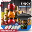 INSTACAN Higher Torque and One Touch Electric Jar Opener Easy Remove Almost Size Lid with Auto-Off, Powerful Bottle Opener for Arthritic Hands, Automatic Jar Opener for Weak Hands and Seniors (Black)