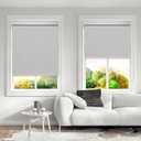 SHADESLINE Cordless with Valance 100% Blackout Window Shades Pull Down Window Blinds with Thermal Insulated Fabric. Easy to Install. (Maximum Height 80") (Light Grey Color) (37" Width)