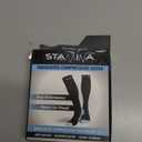 Physix Gear Compression Socks 20-30 mmHg - Men & Women - Running, Nurses, Shin Splints, Flight, Travel (Black/Blue) S/M