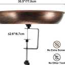 Edenseelake Deck Mounted Metal Bird Bath with Solar Powered Fountain for Outside, Detachable Birdbaths Bowl with Adjustable Steel Clamp for Feeder Railing Balcony Fence Yard