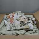 WONGS BEDDING 8 Pieces Queen Size Comforter Set Green, Sage Green Floral Bed in a Bag Comforter Sets, Soft Reversible Botanical Flowers Bedding Sets for All Season (90"x90")