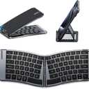 MoKo Ergonomic Foldable Keyboard, Split Portable Folding Bluetooth Keyboard for Business Travel, Ultra Slim Rechargeable Wireless Keyboards for iOS/Android/Windows Tablet PC Smartphone