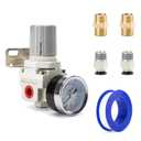 1/4" NPT Air Pressure Regulator | Air Regulator for Compressor|Air Compressor Regulator |Air Drying System |150 psi Steel-Protected Gauge
