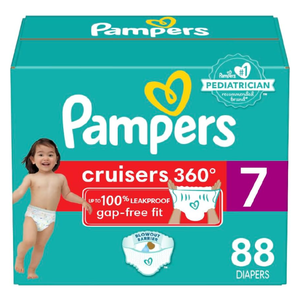 Pampers Diapers - Cruisers 360 - Size 7, 88 Count, Babyproof up to 100% Leakproof Pull-On Diaper