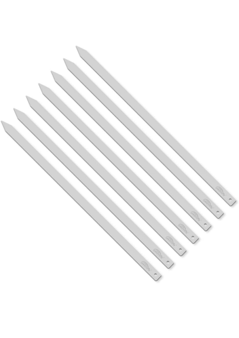 Goutime Kabob Skewers, 27 Inch,1 Inch Wide Stainless Steel Flat BBQ Barbecue Kebab Skewers,No-Wood Handle,for Persian,Brazilian,Koobideh Grilling,Set of 7 with Storage Bag