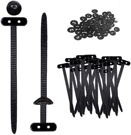 160Pcs Nylon Universal Cable Tie Buckle, Heavy Duty Self-Locking Nylon Zip Ties Holder with Pin & Button Design for Car Fender Trunk Repair, Wire Bundling, Home & Garage Use