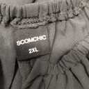SCOMCHIC Women Plus Size Maxi Dress Long Sleeve Square Neck Wedding Guest Cocktail Belted Elegant Flowy A Line Long Dresses Black. Size 2XL