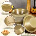 Lallisa 100 Pcs 12oz Gold Disposable Plastic bowls Dessert Cups Ice Cream Snack Salad Soup Food Serving Bowls for Party Favor Picnic