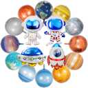16 Pieces Galaxy Space Balloons - Large Outer Themed Decorations Rocket Spaceship Astronaut Planet Foil Balloons for Kids Birthday Baby Shower Party Supplies