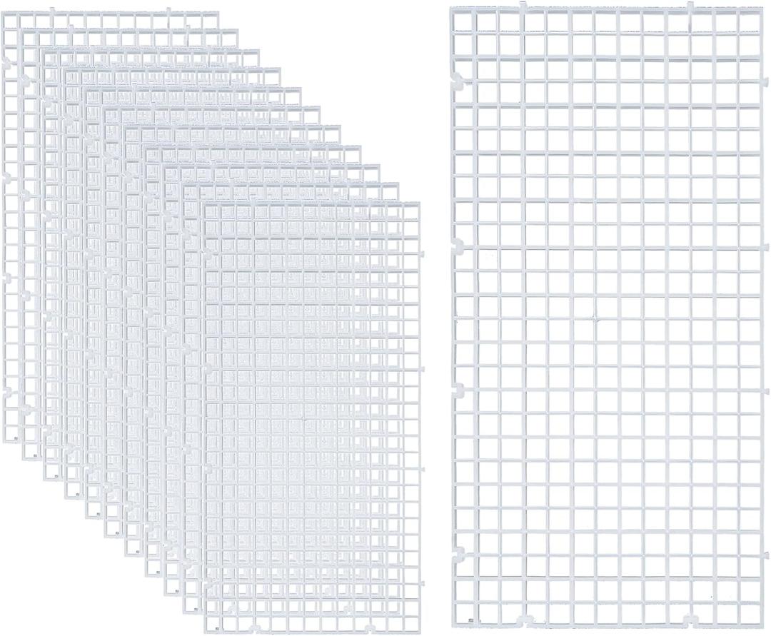 ALEGI 12 Pcs Aquarium Fish Tank Divider Plastic Egg Crate Aquarium Filter Bottom Tray Grid Isolation Board Partition Net Pane Separator (S 12pcs)