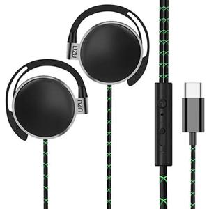C-YOUNG USB C Headphones Over-Ear Buds Hooks Microphone for Sports Running & Volume Control, Fit Small Ears Type C Wired Earbuds, Compatible with iPad and Android Smartphones