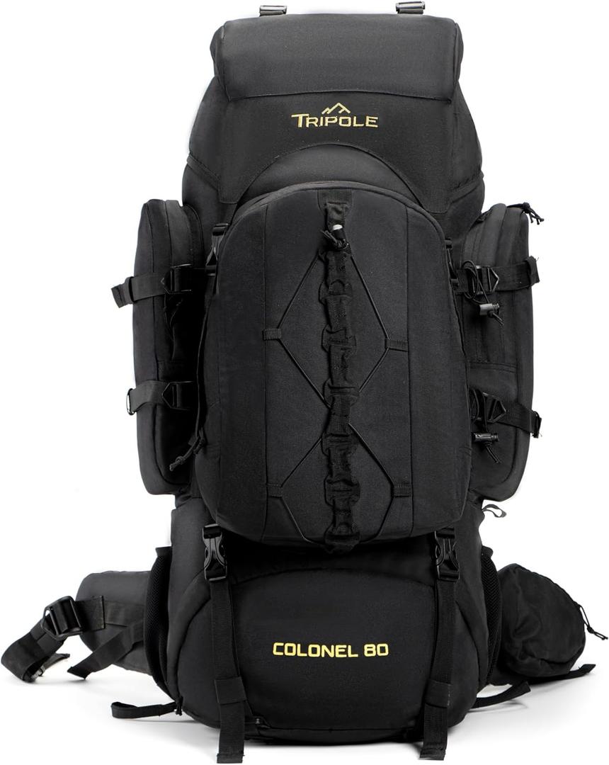 Colonel 95 Litres Rucksack + Detachable Day Pack (Black)