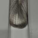 SEIKEA Hair Toppers for Women Real Human Hair, 10" Clip in Bangs Hand-tied Base 1.4 * 2.2inch Natural Realistic with Thinning Hair with Wispy Bangs Light Gray