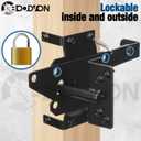 Self Locking Gate Latch for Wooden Fence, Heavy Duty Post Mount Automatic Gate Lock Gravity Door Latch Hardware for Secure Pool/Yard/Garden, Steel, Black Finish, Pack of 2