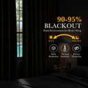 PONY DANCE Blackout Window Curtains - Insulating Against Drafts Drapes Noise Reducing Thermal Insulated Back Tab/Rod Pocket Draperies, 52 x 45-inch Long, Black, Double Panels