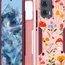 2 x for Moto Edge 2024 Case Women - Cute Girls Phone Cover Kawaii Girly Aesthetic Unique Design Mushroom Heavy Duty Protective Shockproof Military Grade for Motorola Moto Edge 2024 Cases