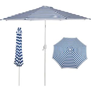 Aoodor 9 Ft Patio Market Umbrella, Outdoor Table UV Protection Umbrella with 8 Sturdy Steel Ribs, Push Button Tilt and Crank for Garden, Deck, Backyard, Poolside