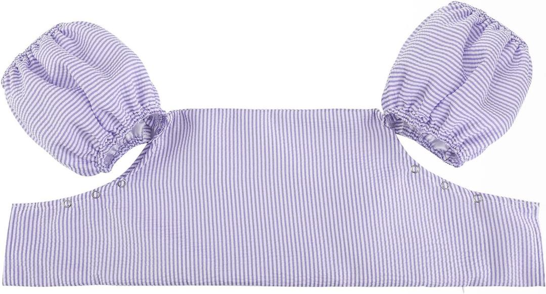 THOVSMOON Toddler Kids Gingham Seersucker Flotation Device Cover Baby Swim Puddle Jumper Cover Life Jacket/ Life Vest (Purple)