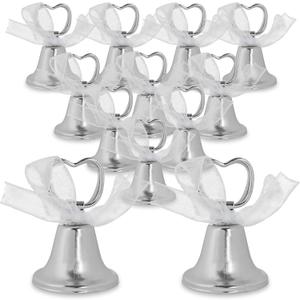 Super Z Outlet Silver Bell Place Card Holders for Table Numbers, Restaurant Menu, Weddings, Party Decoration (12 Pack)