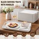 Kathfly 6 Pack 20" x 13" Serving Trays with Handles, Plastic Tray, White
